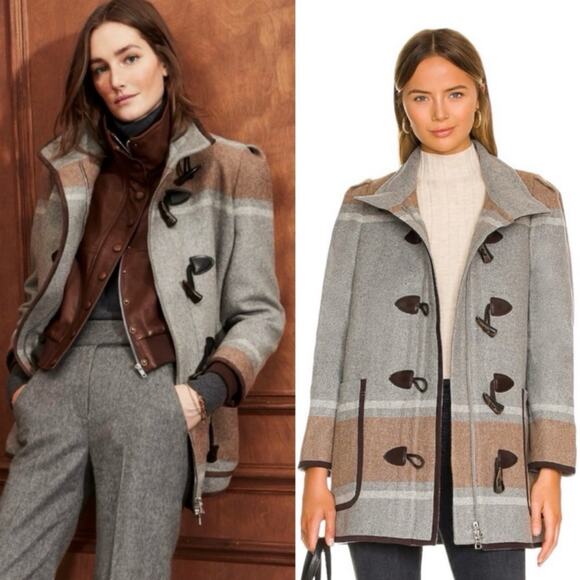 VERONICA BEARD Flint Toggle Twill Dickey Wool Coat - Picture 1 of 8